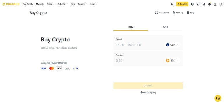 Buy Bitcoin for GBP